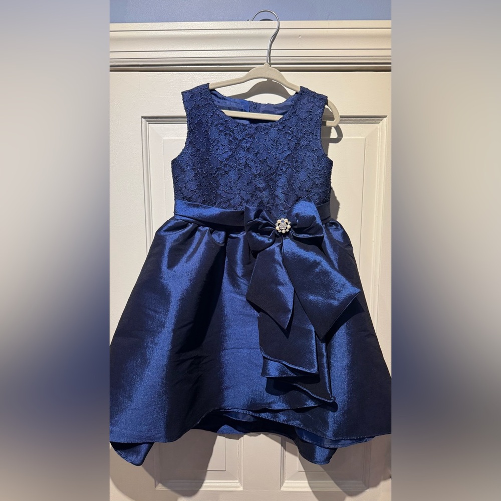 NEW Rate Editions Navy Blue Dress For Girls, Sleeveless, Bowl At The Waist, 6T